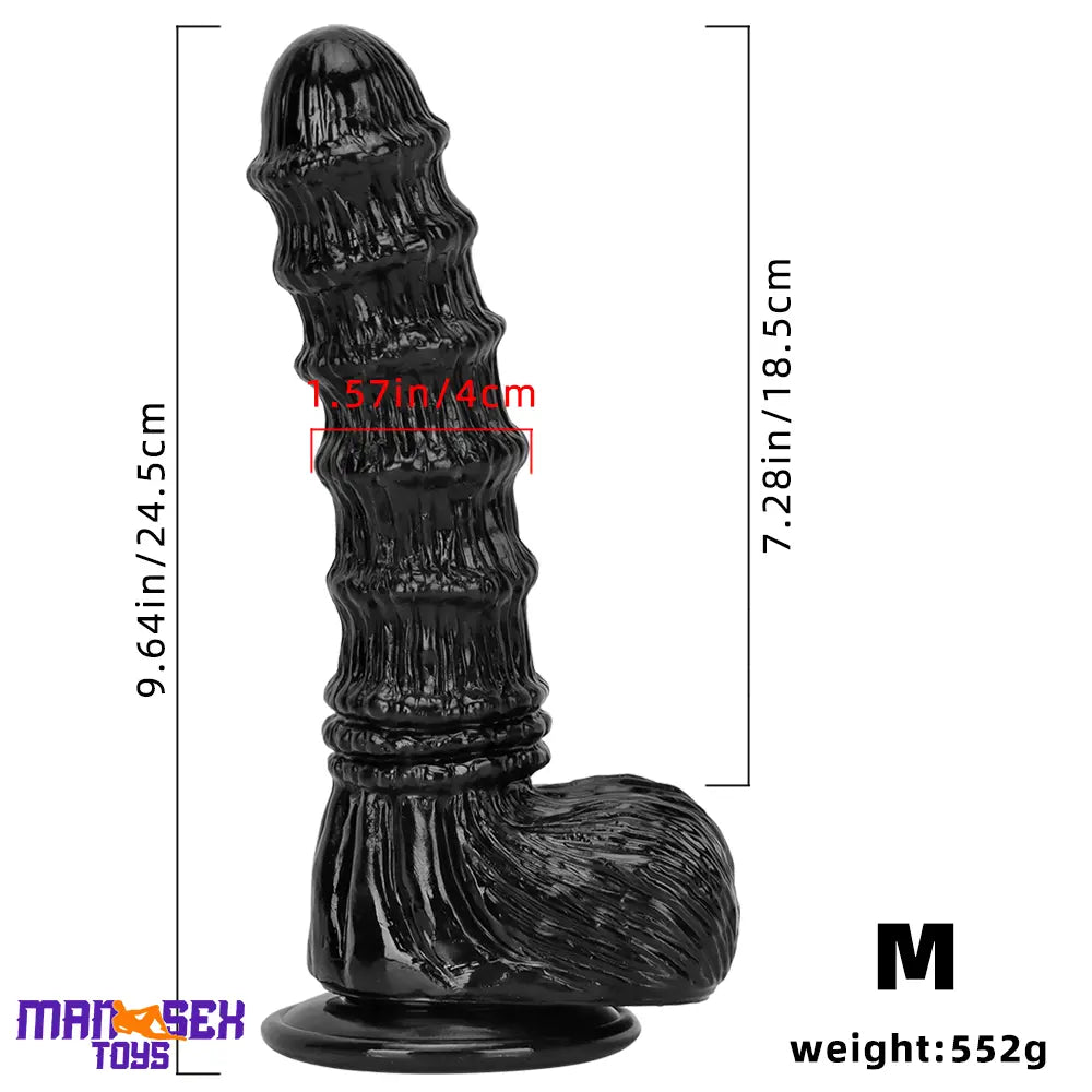 9.25in 9.64in 11.02in Big Thick Black Dildo BDSM Horse Penis Cock Toy