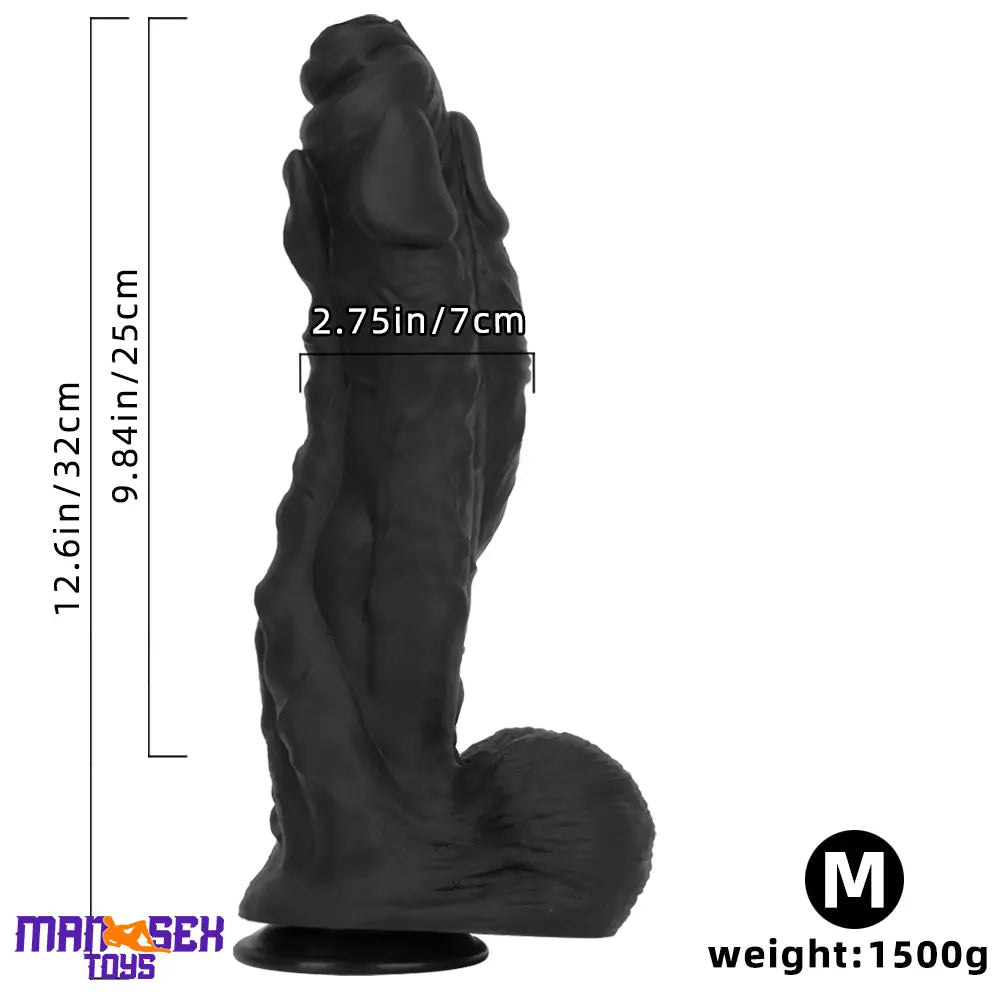 11.41in 12.6in 15in Super Big Silicone Soft Black Fantasy Durable Sex Dildo