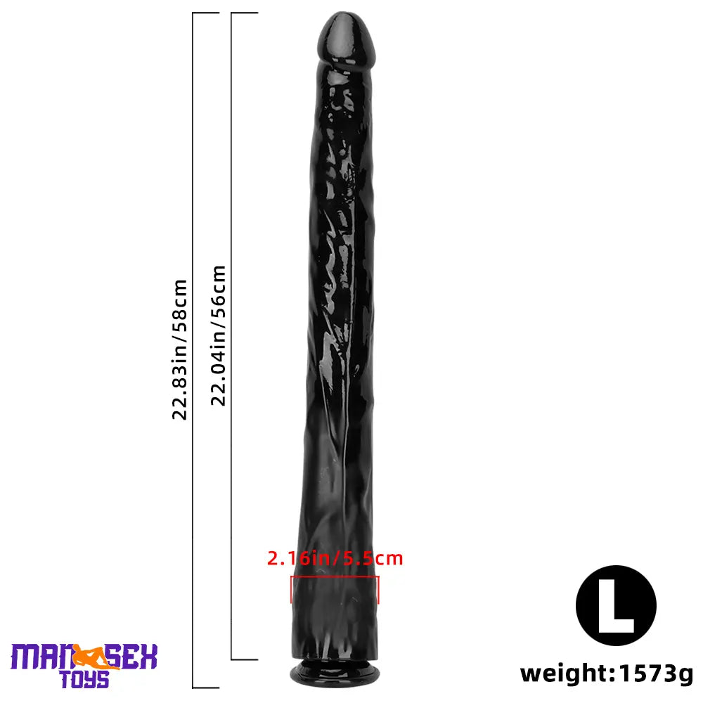 18.11in 22.83in Super Big Long Black Dildo BDSM Sex Toy Suction Cup Base