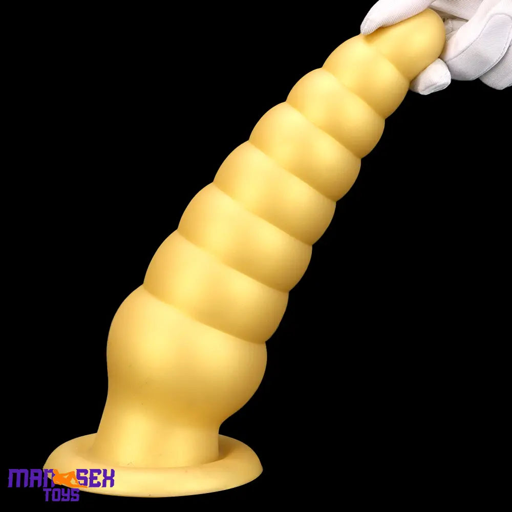 10.63in Soft Silicone Big Gold Butt Plug Dildo For Anal Expansion Orgasm