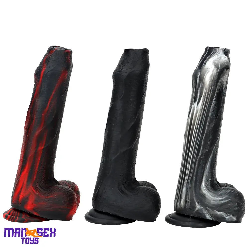 8.46in Large Uncut Silicone Soft Mixed Color Dildo For Women Sex Cock