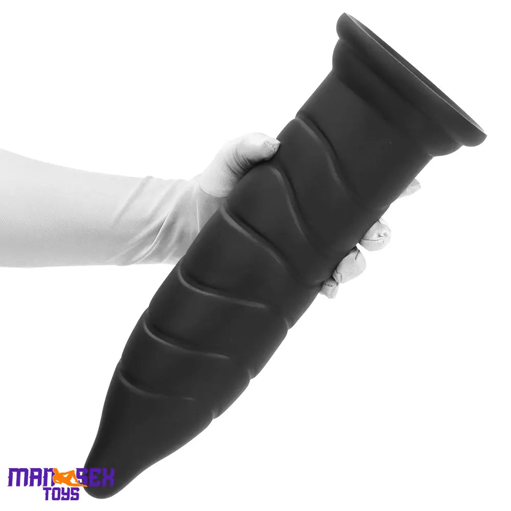 14.37in Fantasy Long Big Silicone Soft Black Dildo Butt Plug For Sex Cock
