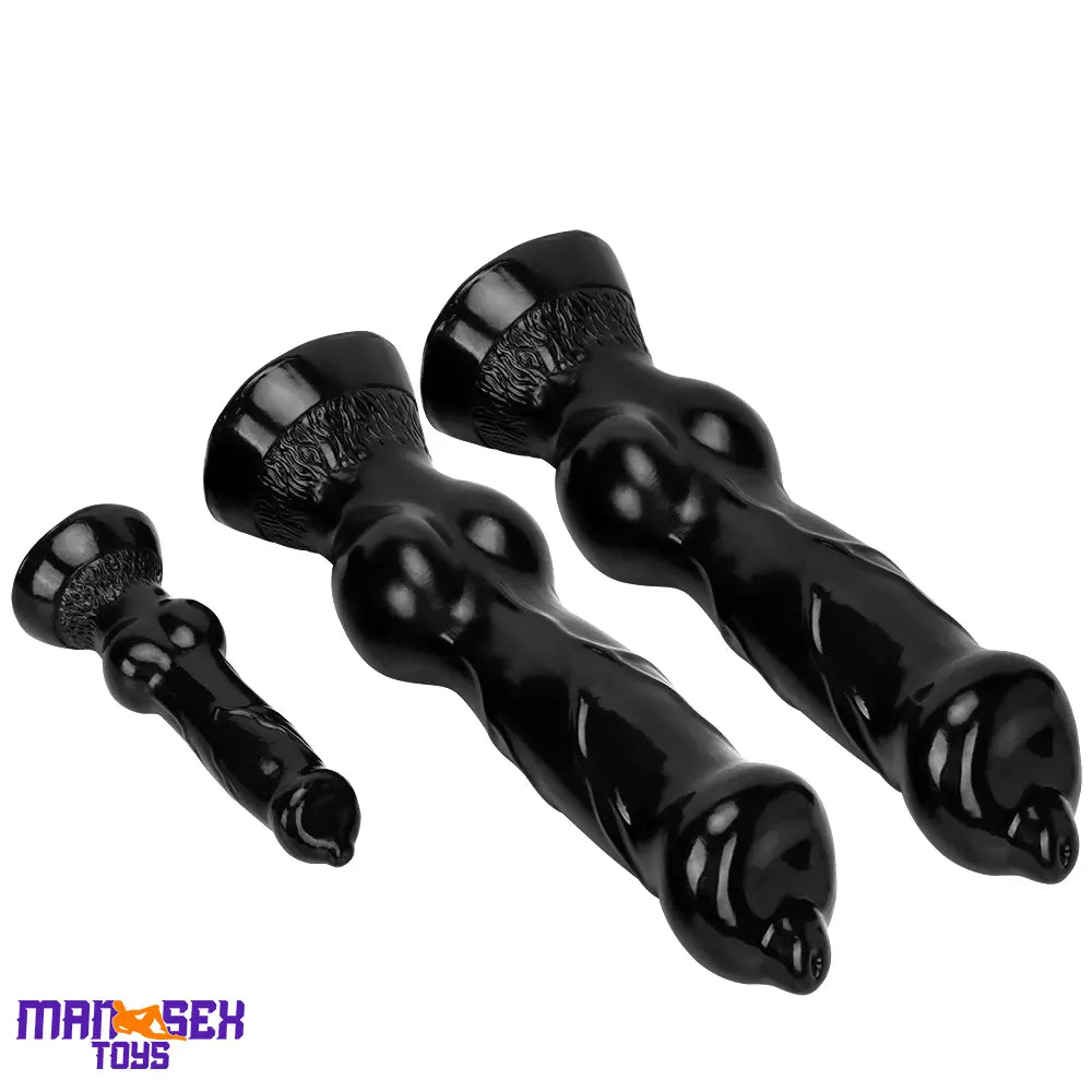 7.48in 14.17in 15.35in Big Black Thick Dog Penis Fantasy Animal Knot Dildo