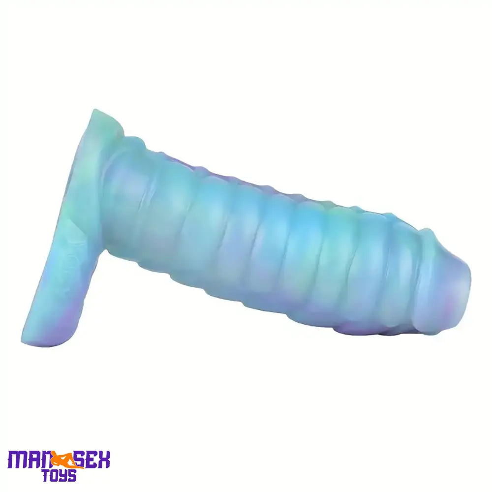 5.9in Lifelike Silicone Soft Cock Ring Dildo Sleeve Snake Luminous Extender