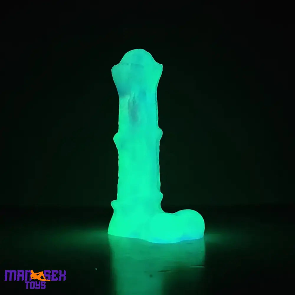 8.07in Silicone Soft Cock Ring Dildo Sleeve Horse Luminous Penis Extender