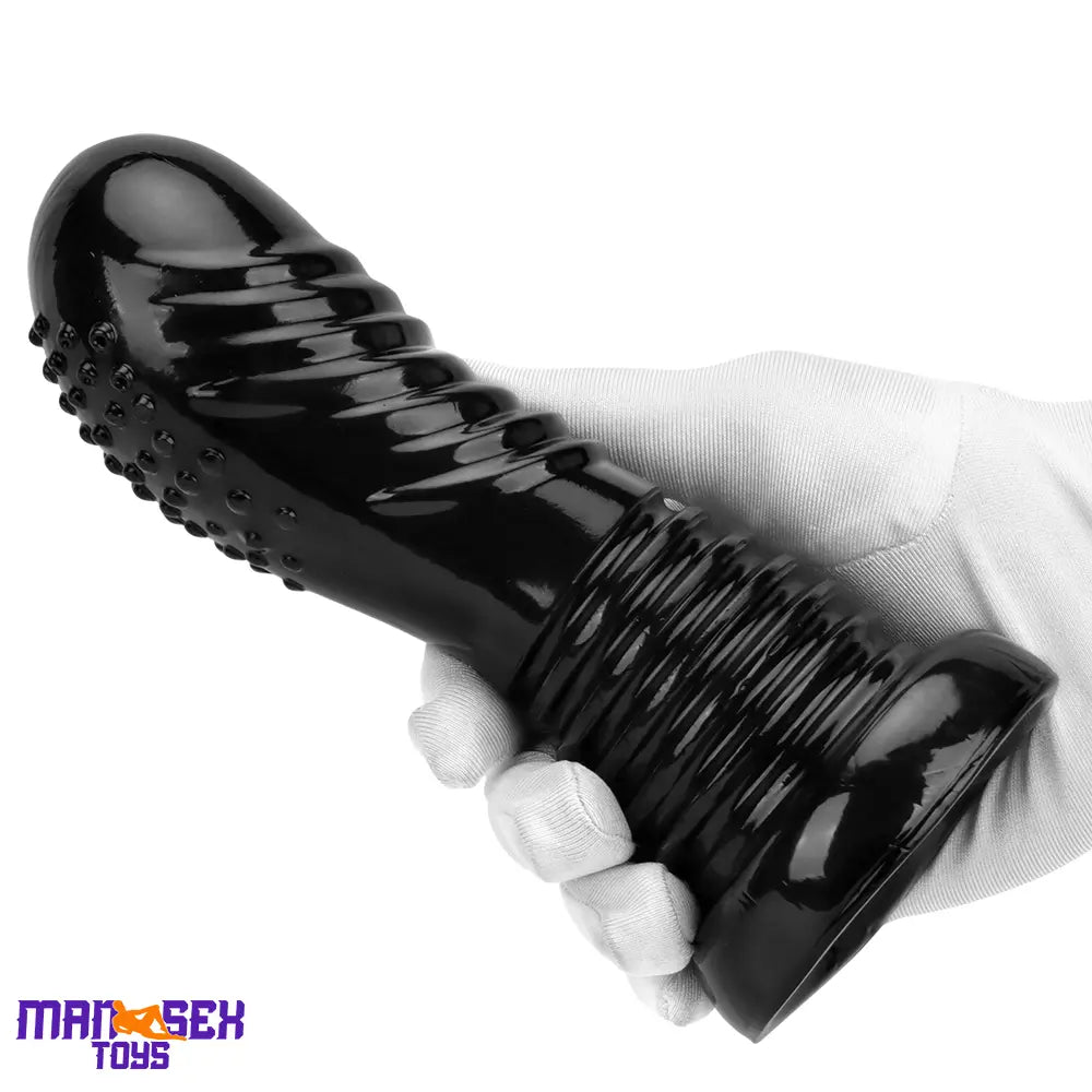 7.08in Fantasy Black Spiked Thick Dildo For Anal Vaginal Expansion Cock