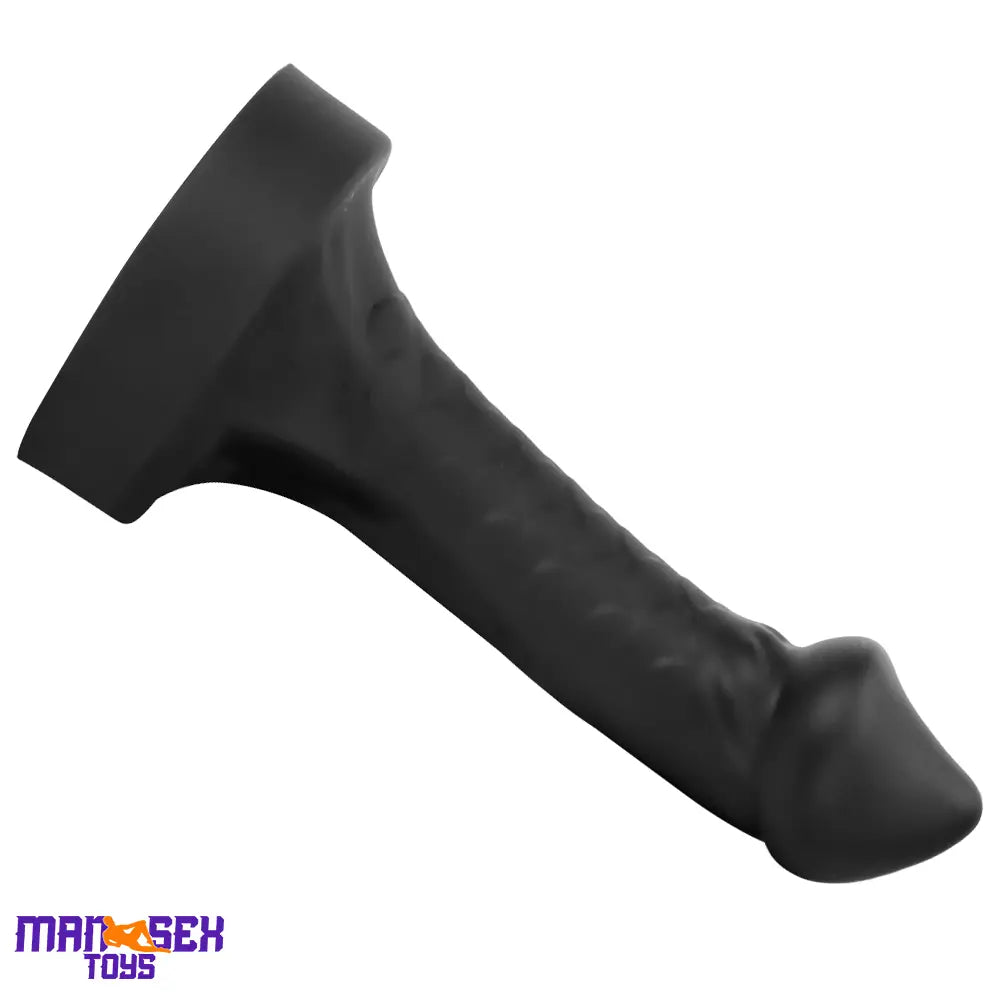 10.63in 12.6in 13.77in Silicone Big Soft Curved Black Dildo Mushroom Head