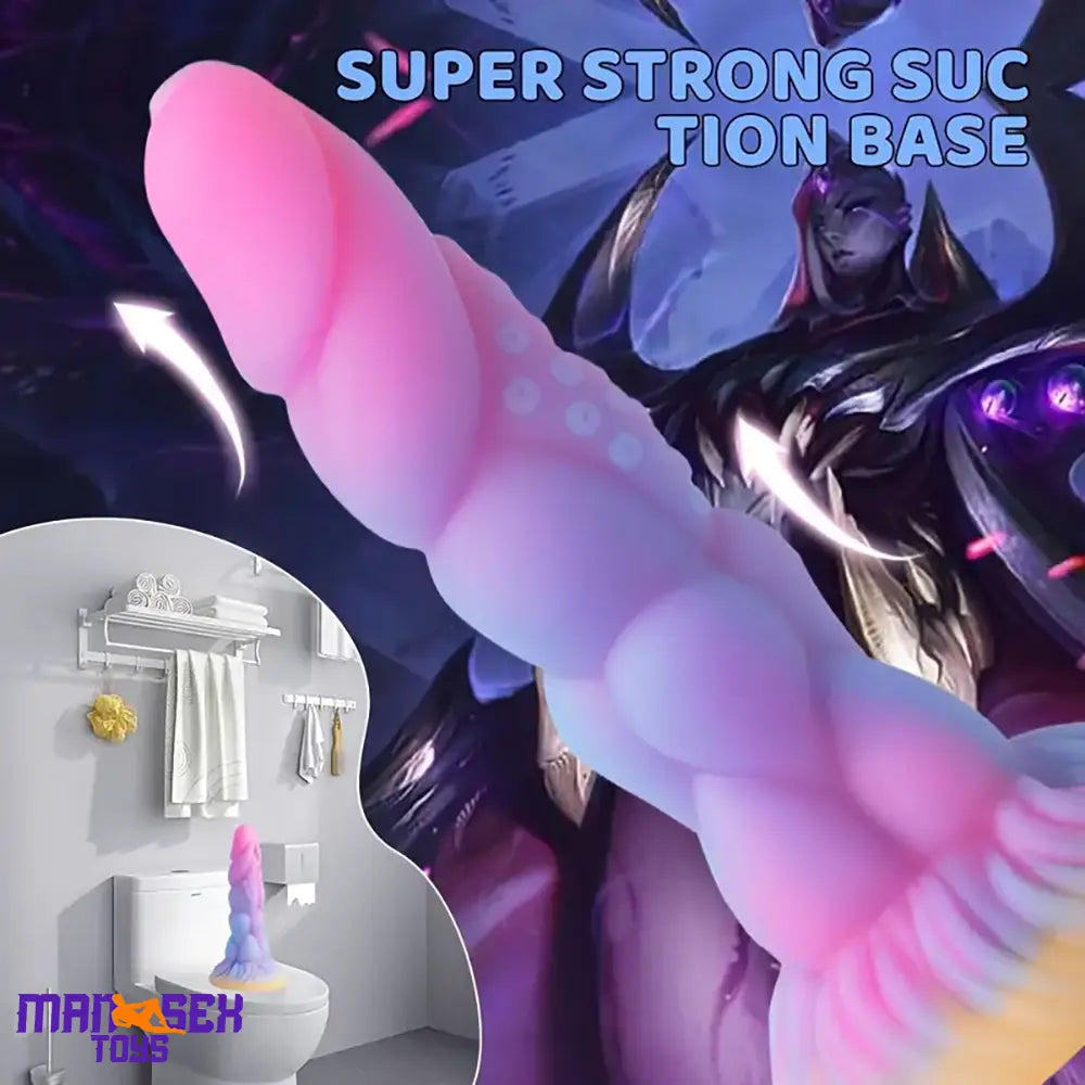 8.14in Flexible Silicone Soft Big Dildo Luminous Monster Durable Sex Toy