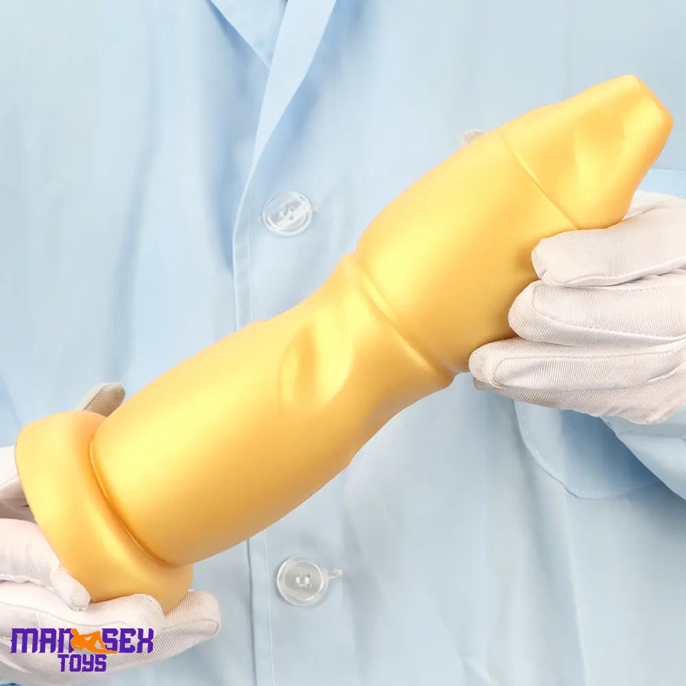 9.84in Gold Soft Liquid Big Silicone Butt Plug Dildo For Female Anal Sex Toy