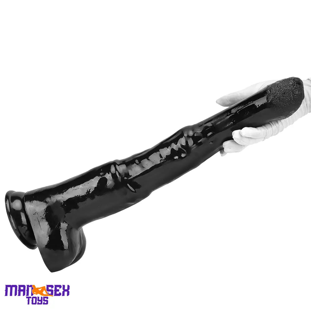 18.5in Extra Big Long Black Dildo Real BDSM Animal Horse Penis Sex Tool