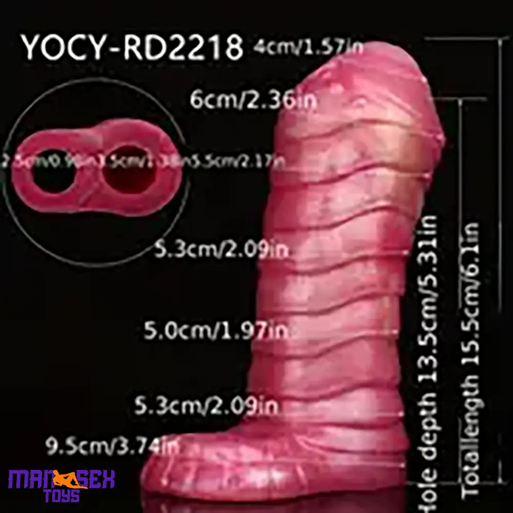6.1in Silicone Soft Cock Ring Dildo Sleeve Penis Extender Reusable Sleeve