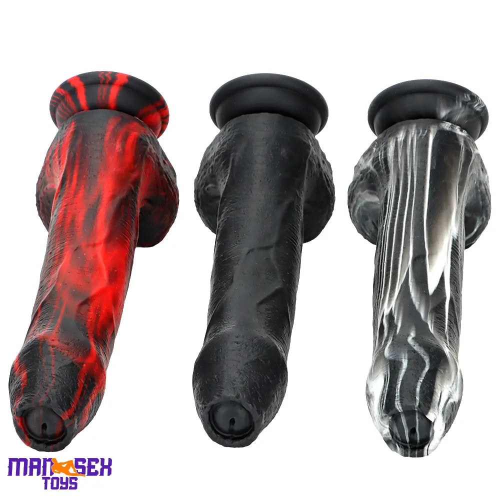 8.46in Large Uncut Silicone Soft Mixed Color Dildo For Women Sex Cock