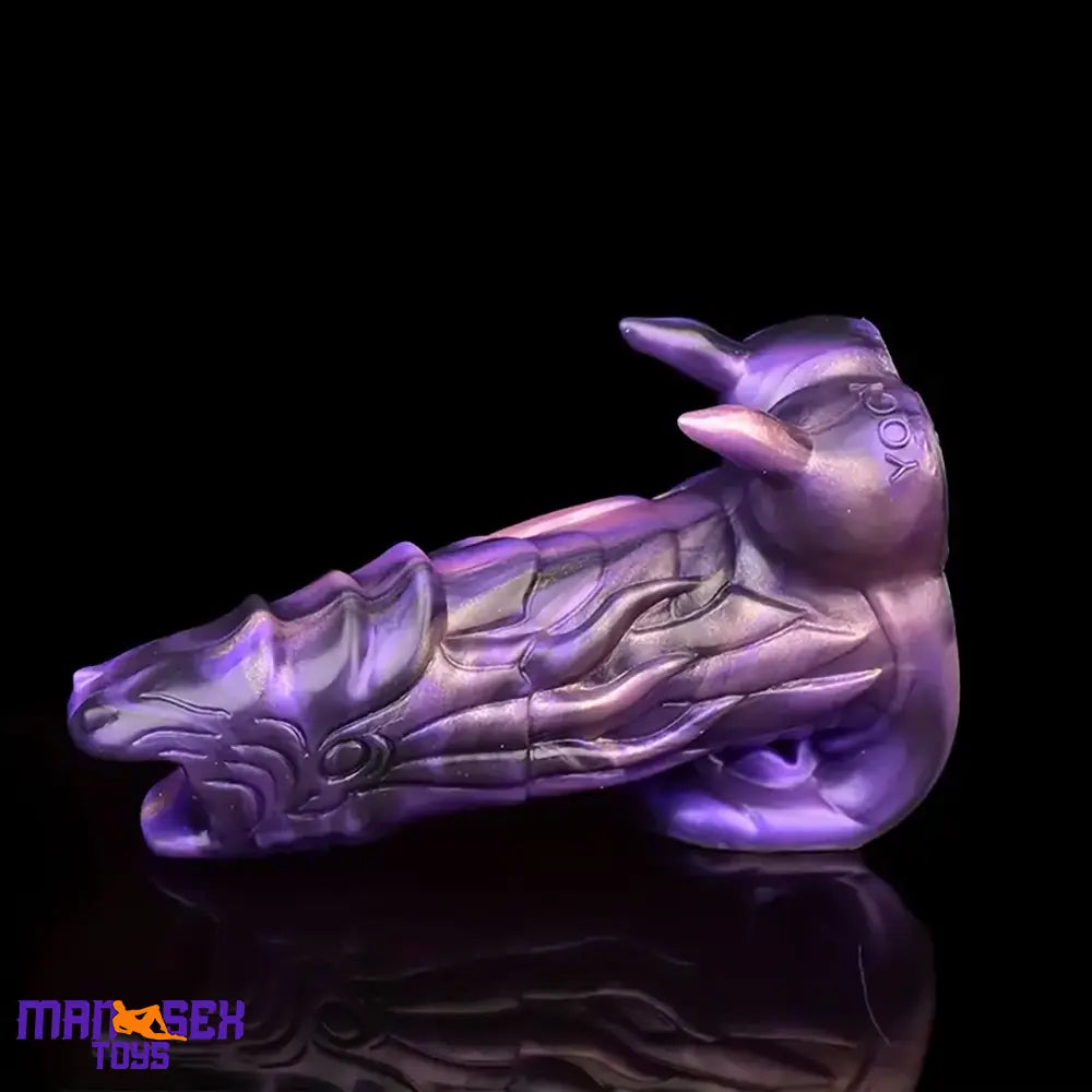 5.91in Liquid Silicone Dragon Fantasy Hollow Cock Ring Dildo Sleeve Sex Toy