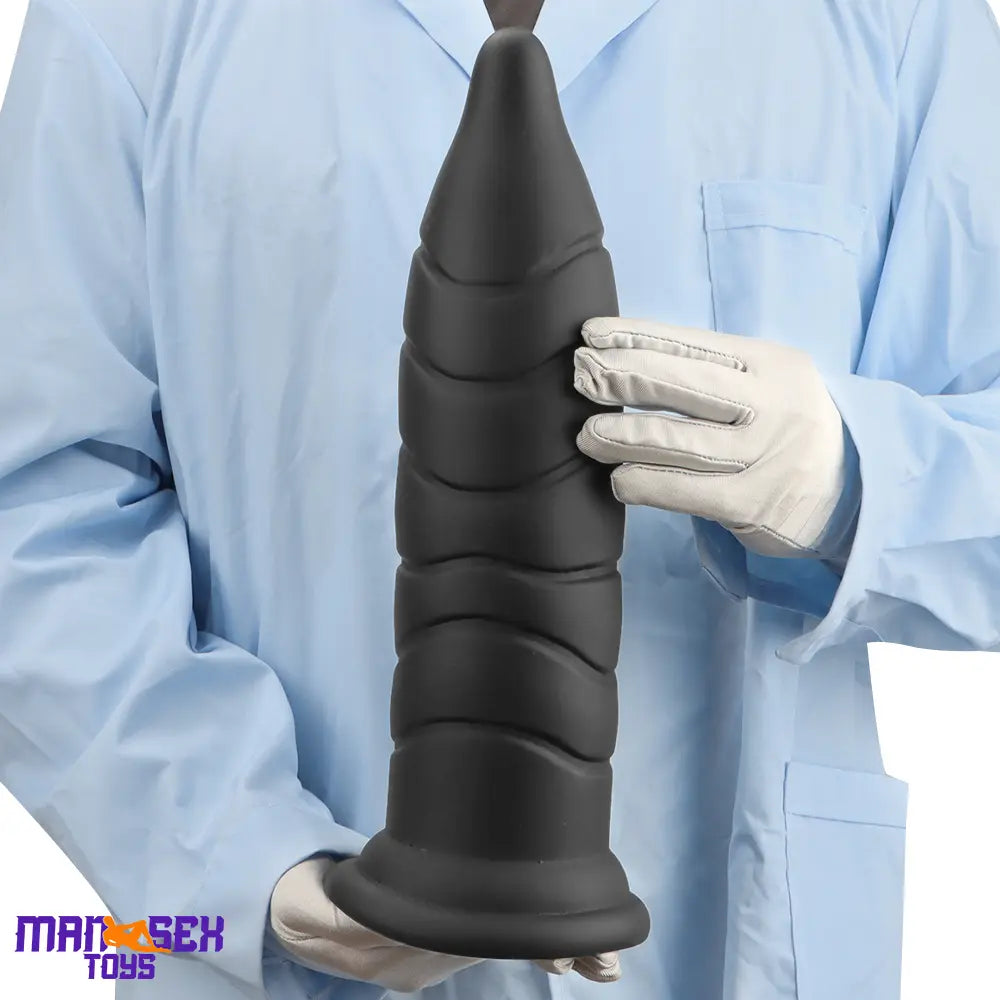 14.37in Fantasy Long Big Silicone Soft Black Dildo Butt Plug For Sex Cock