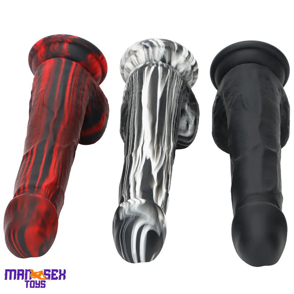 7.67in Premium Silicone Soft Mixed Color Dildo For Sensory Masturbation