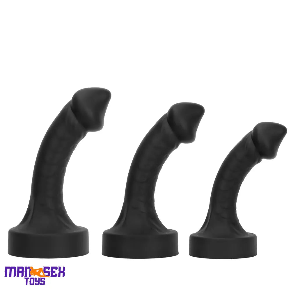 10.63in 12.6in 13.77in Silicone Big Soft Curved Black Dildo Mushroom Head