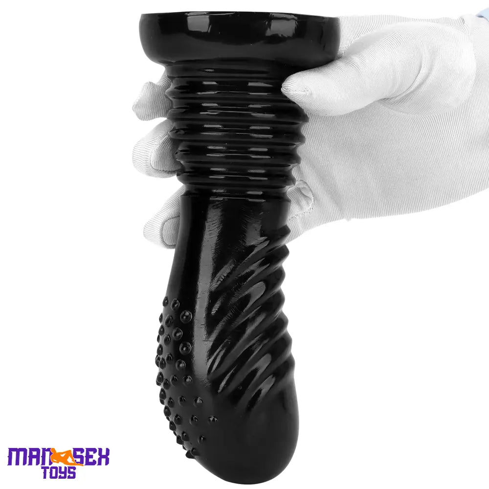 7.08in Fantasy Black Spiked Thick Dildo For Anal Vaginal Expansion Cock