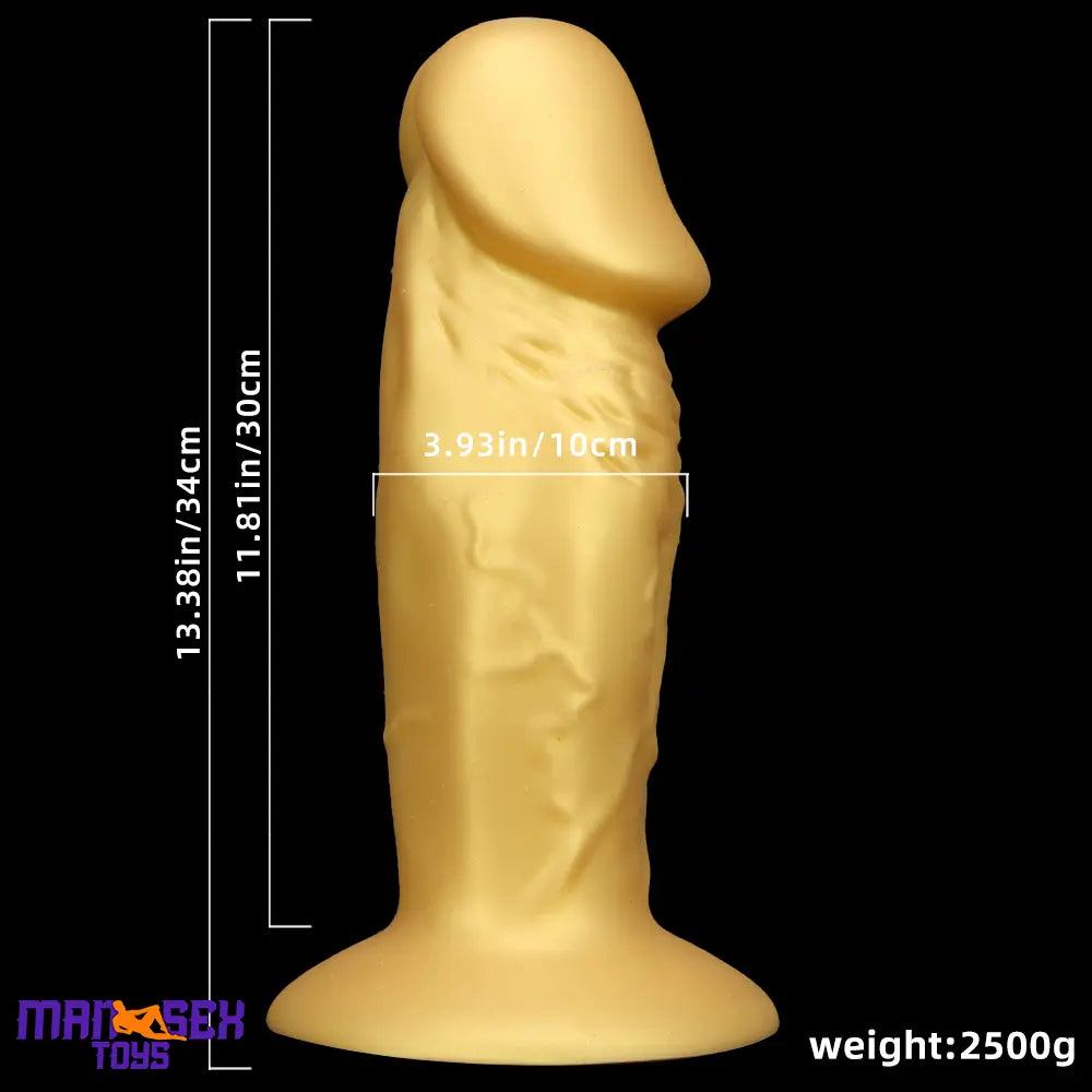13.38in Super Long Big Silicone Soft Gold Durable Dildo With Suction Cup