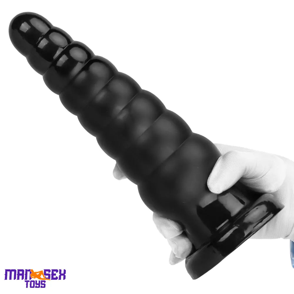 10.63in Realistic Big Silicone Black Dildo Butt Plug For Clit Cock Expansion
