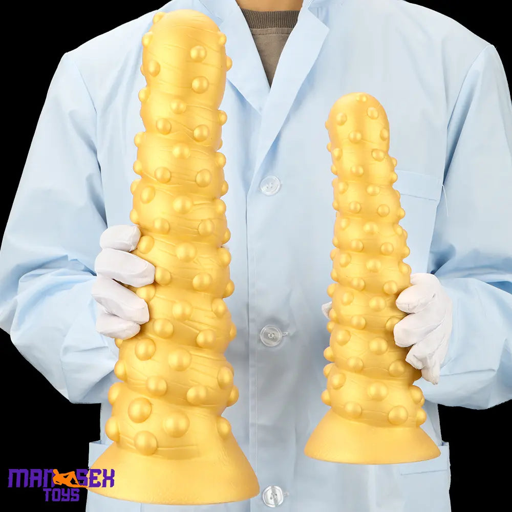 7.48in 11.02in 15in Soft Liquid Silicone Spiral Spiked Cock Big Butt Plug Dildo