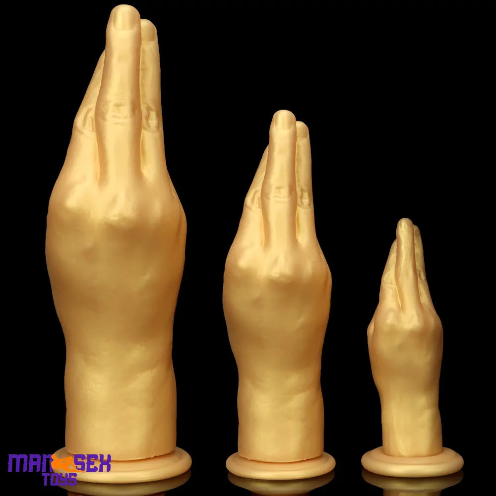 6.3in 8.66in 11.02in Gold Hands Silicone Soft Big Dildo For Fisting Cock