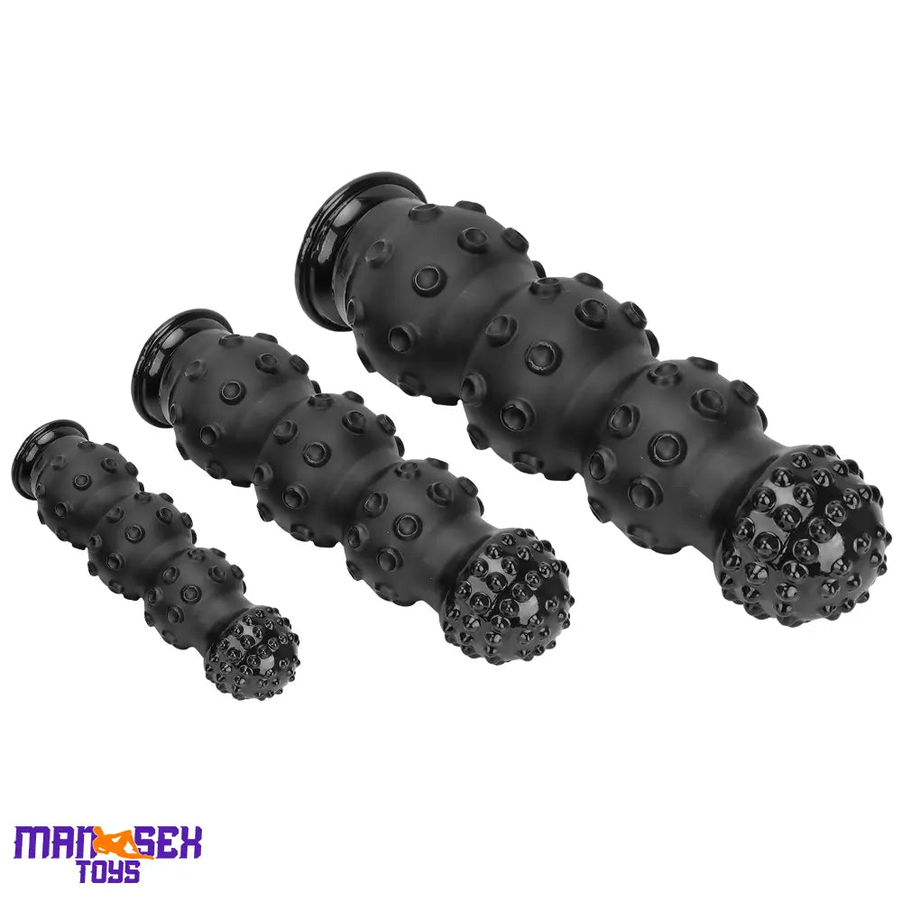 6.7in 9.84in 13.38in Super Black Animal Octopus Cock Dildo Butt Plug