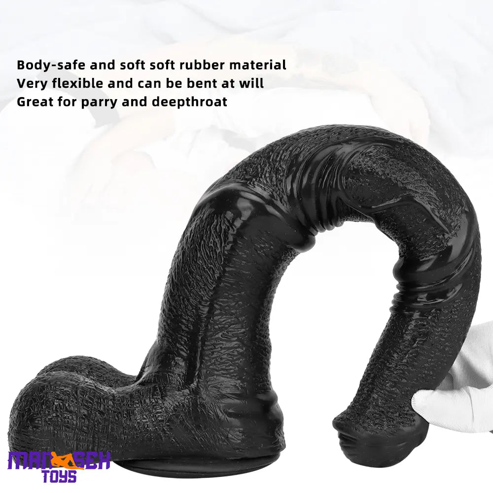 14.76in Extra Long Huge Black Soft Liquid Silicone Horse Cock Handy Dildo