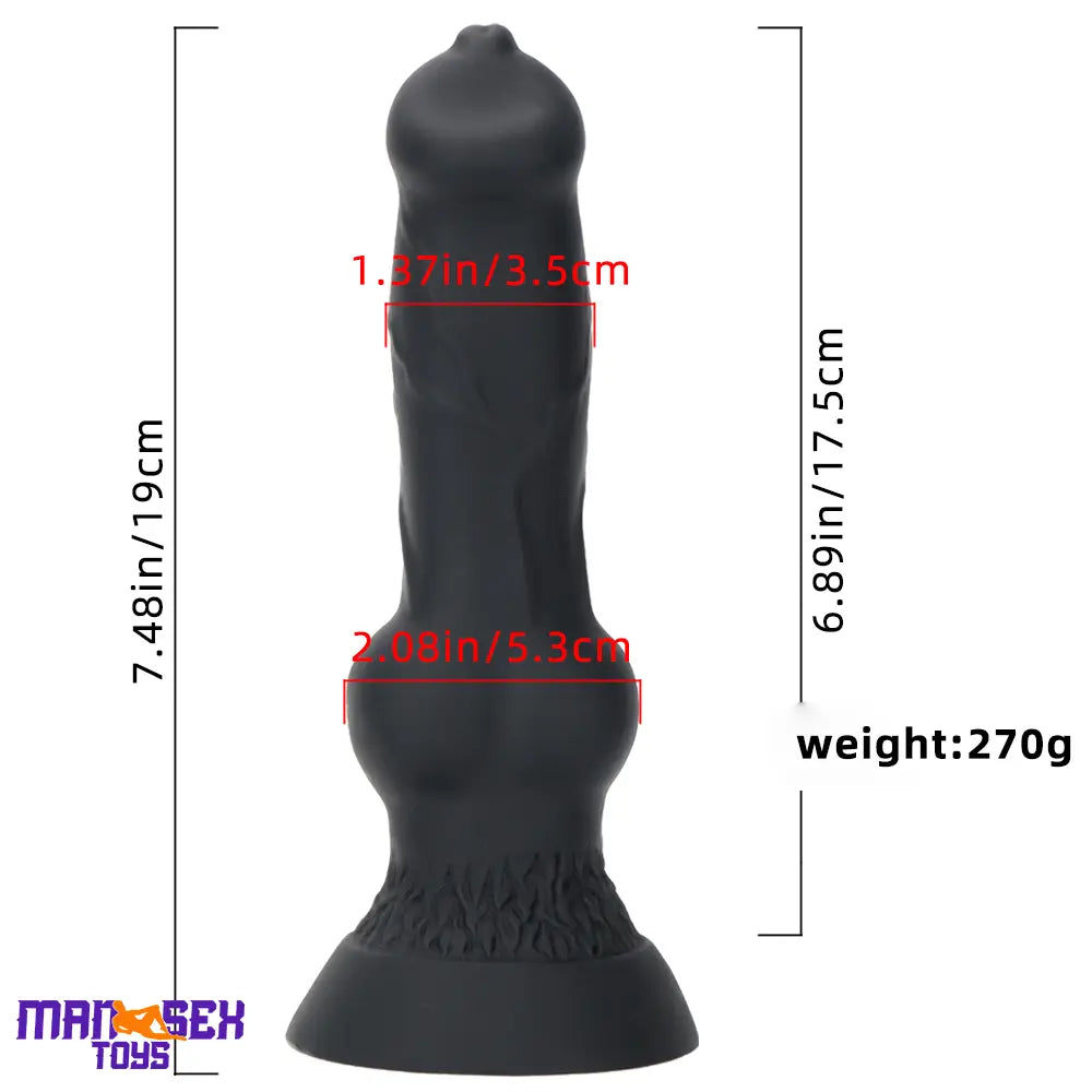 7.48in Silicone Soft Mixed Color Dog Cock Dildo For Sensory Sex Toy Orgasm