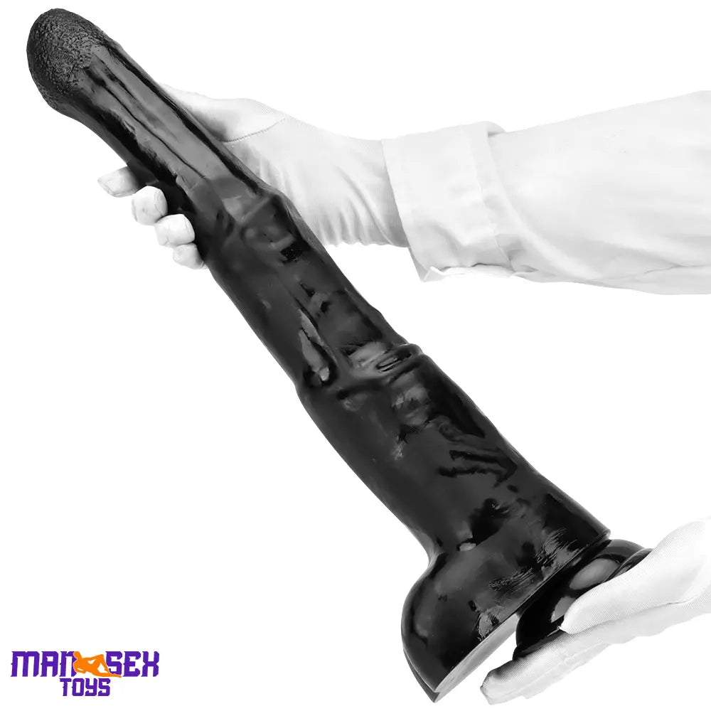 18.5in Extra Big Long Black Dildo Real BDSM Animal Horse Penis Sex Tool