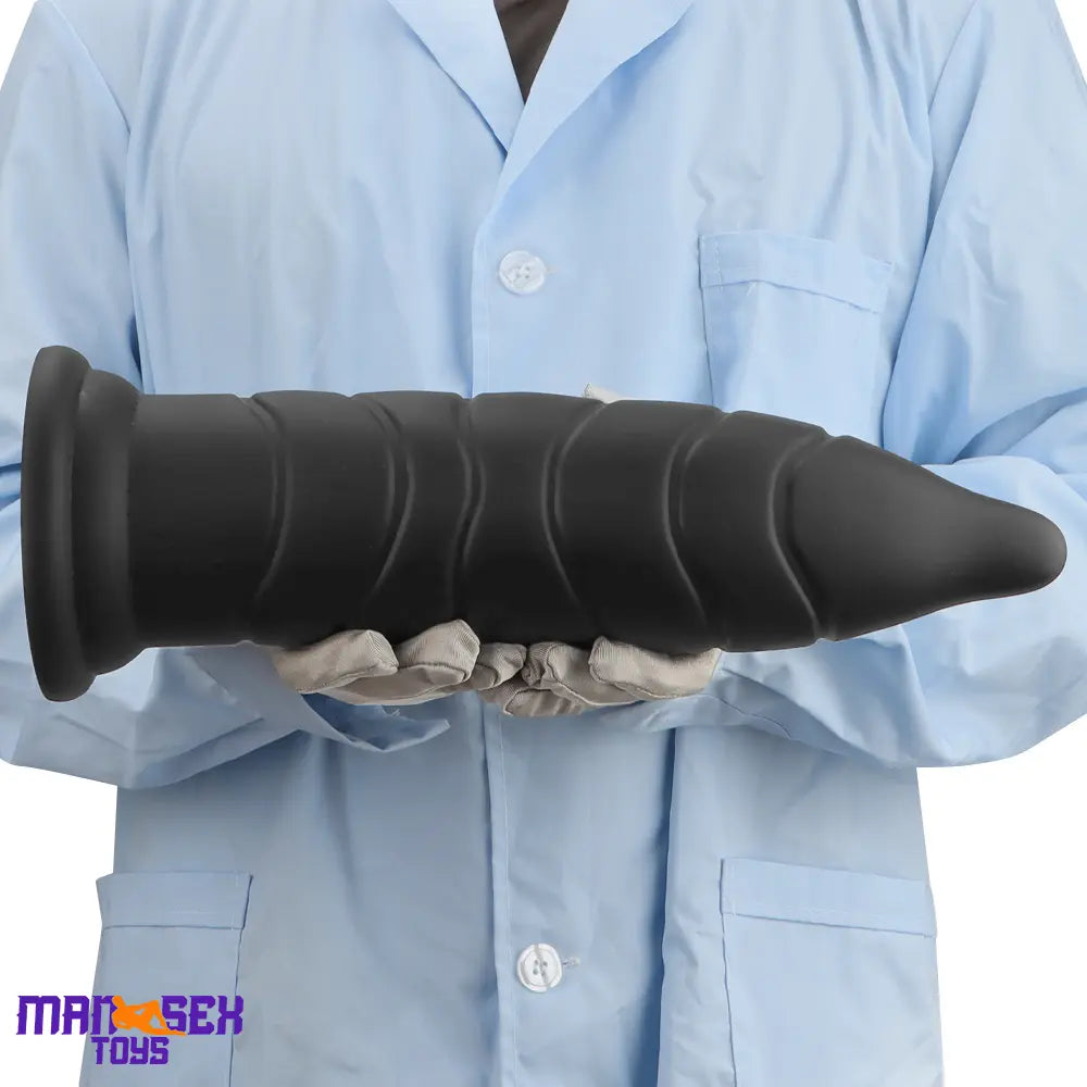 14.37in Fantasy Long Big Silicone Soft Black Dildo Butt Plug For Sex Cock