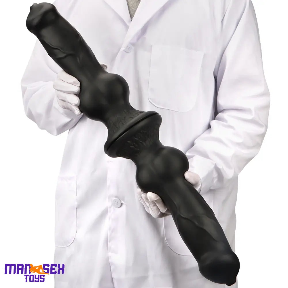 7.28in 7.48in 9.64in 10.62in 13in Big Black Silicone Dog Cock Male Dildo