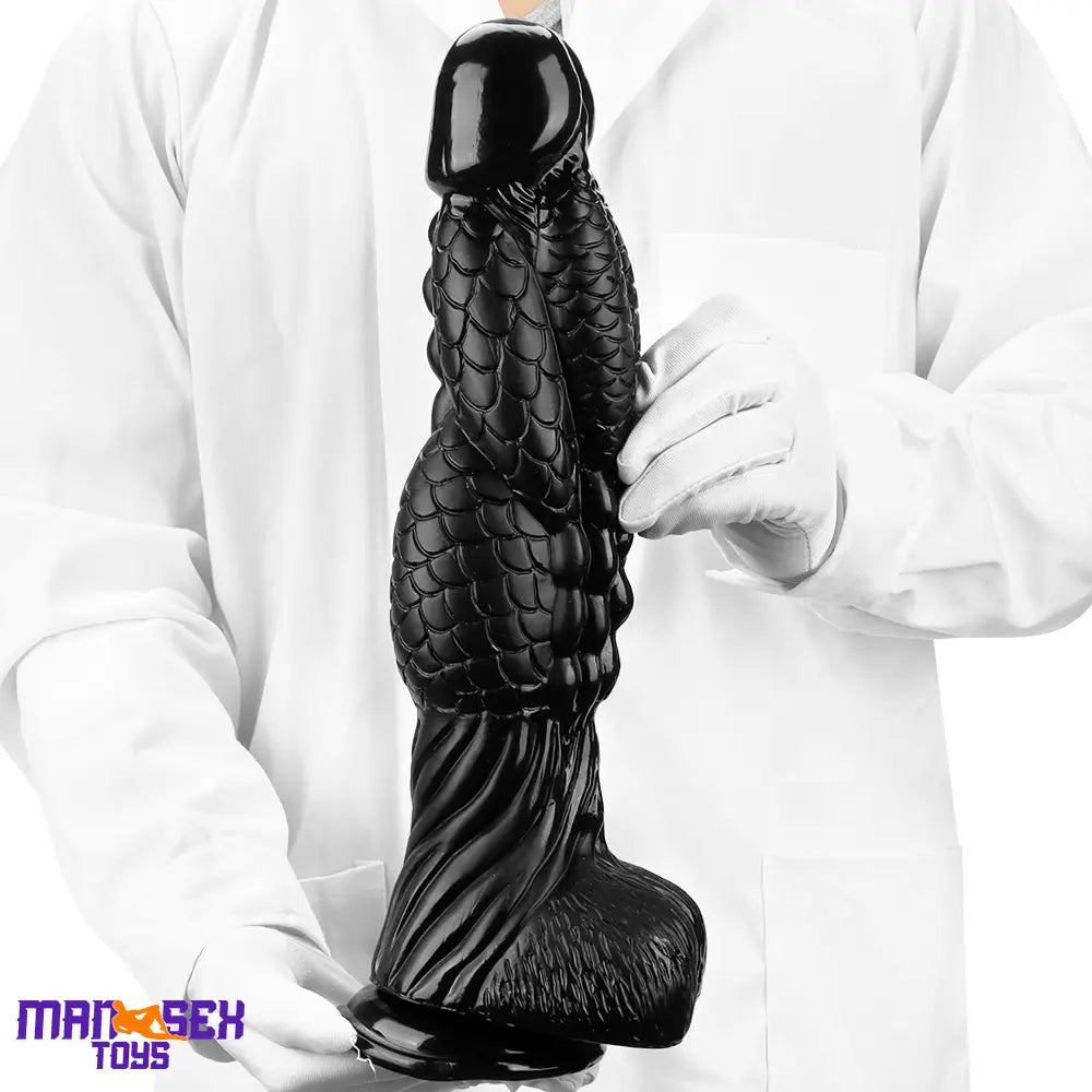 14.56in Women Men Big Black Thick Long Dragon Odd Cock Monster Dildo