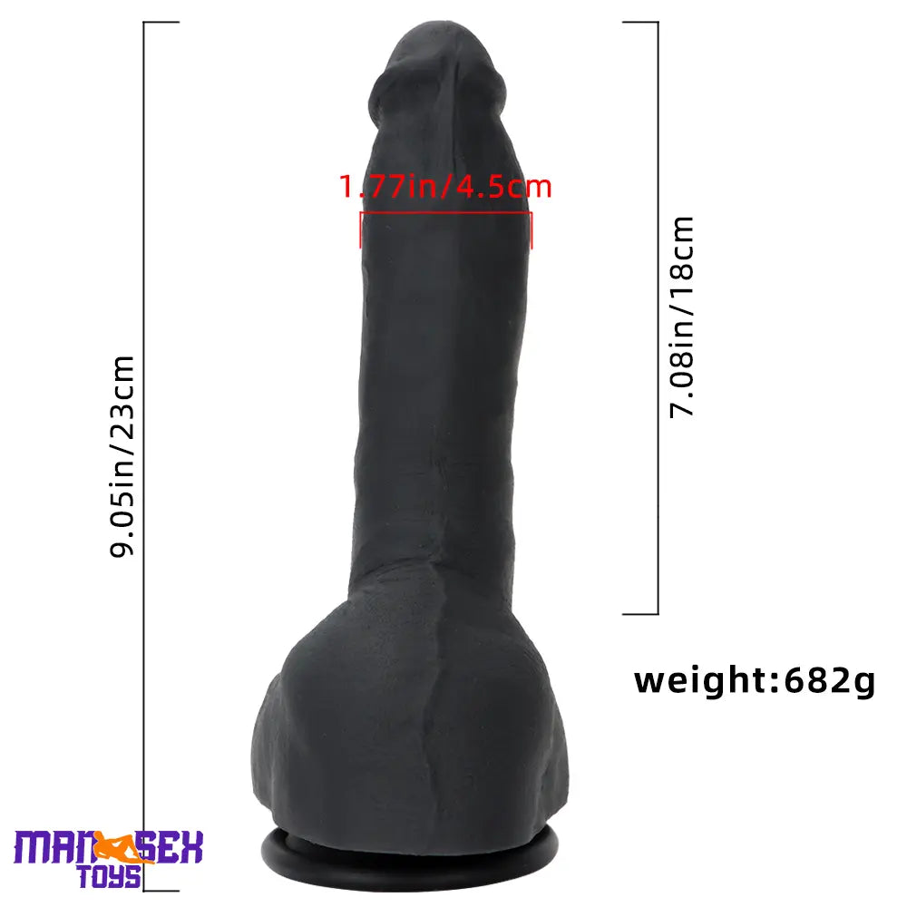 9.05in Premium Large Silicone Soft Mixed Color Dildo For Anus Sensory
