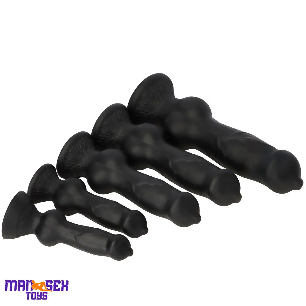7.28in 7.48in 9.64in 10.62in 13in Big Black Silicone Dog Cock Male Dildo