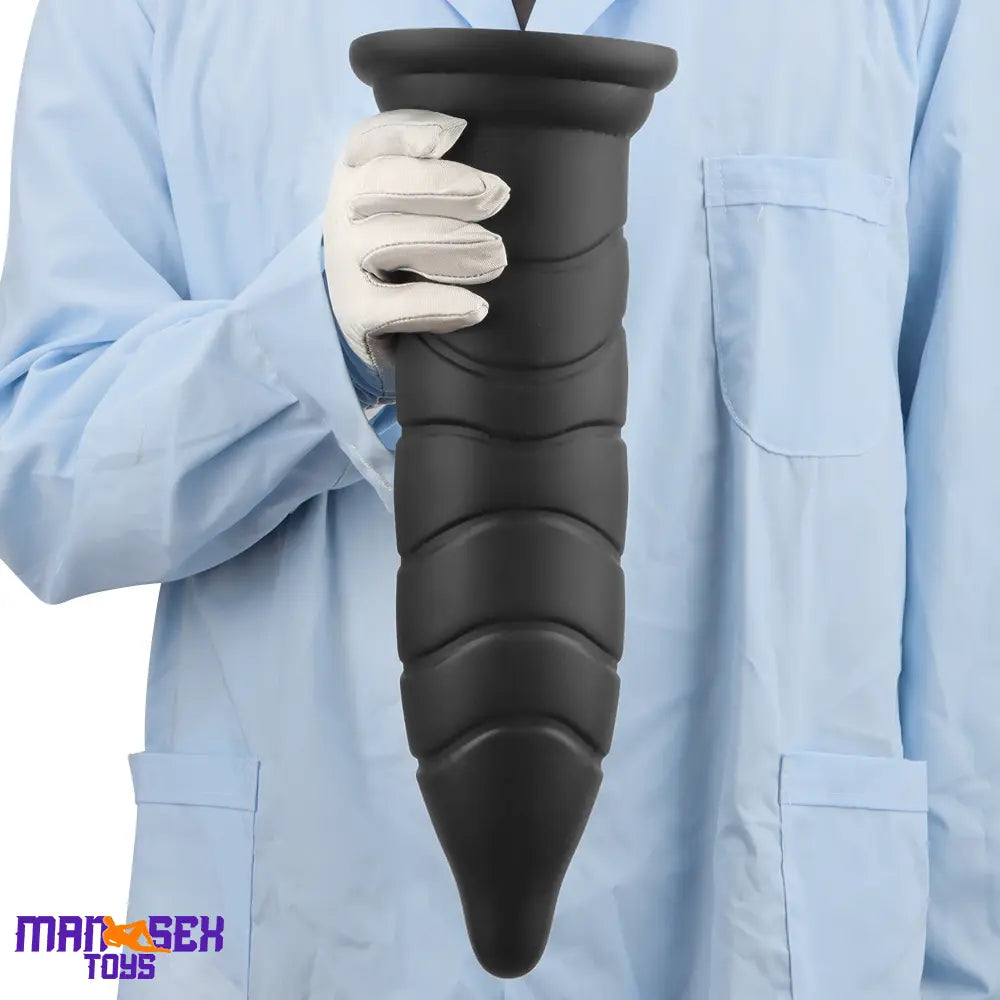 14.37in Fantasy Long Big Silicone Soft Black Dildo Butt Plug For Sex Cock