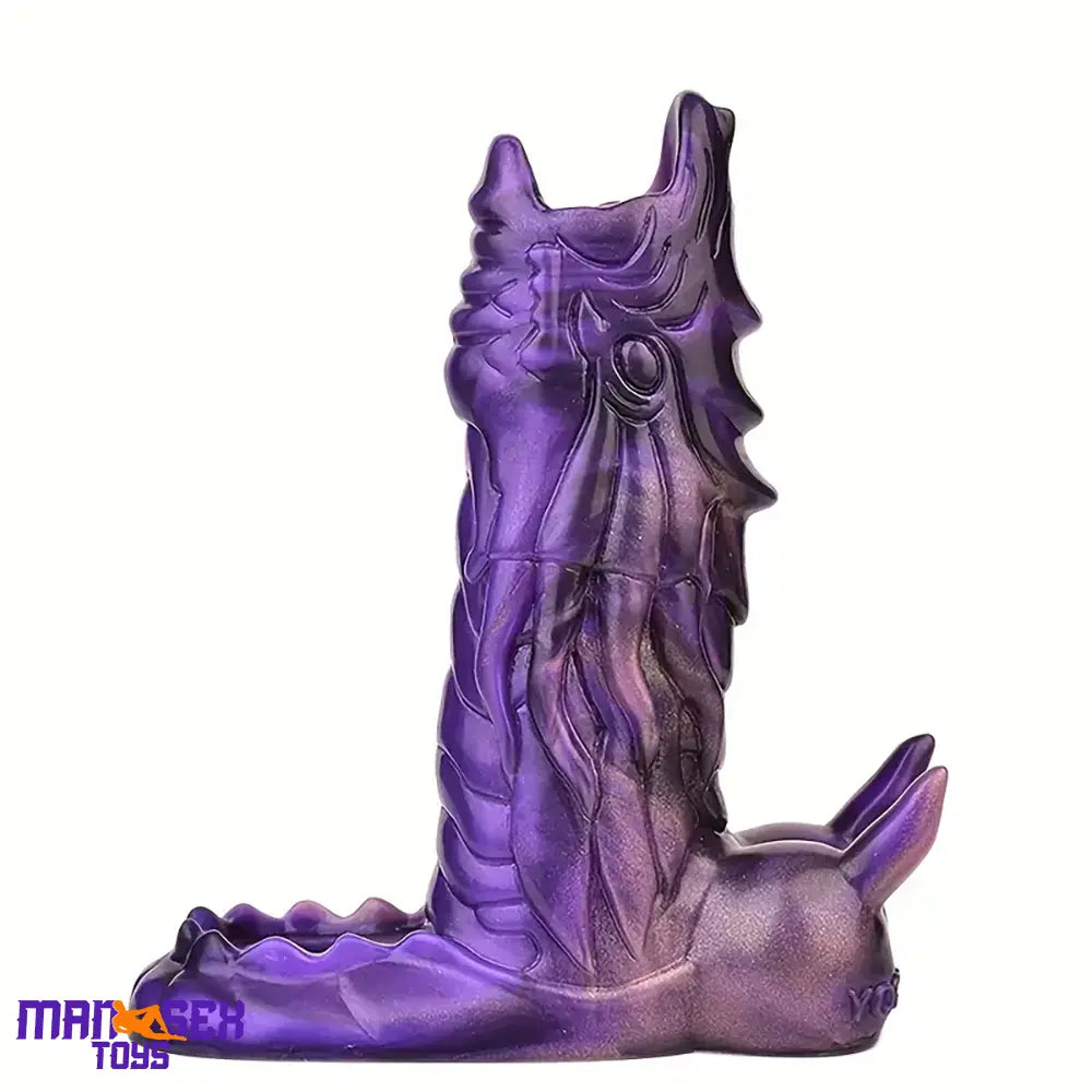 5.91in Liquid Silicone Dragon Fantasy Hollow Cock Ring Dildo Sleeve Sex Toy