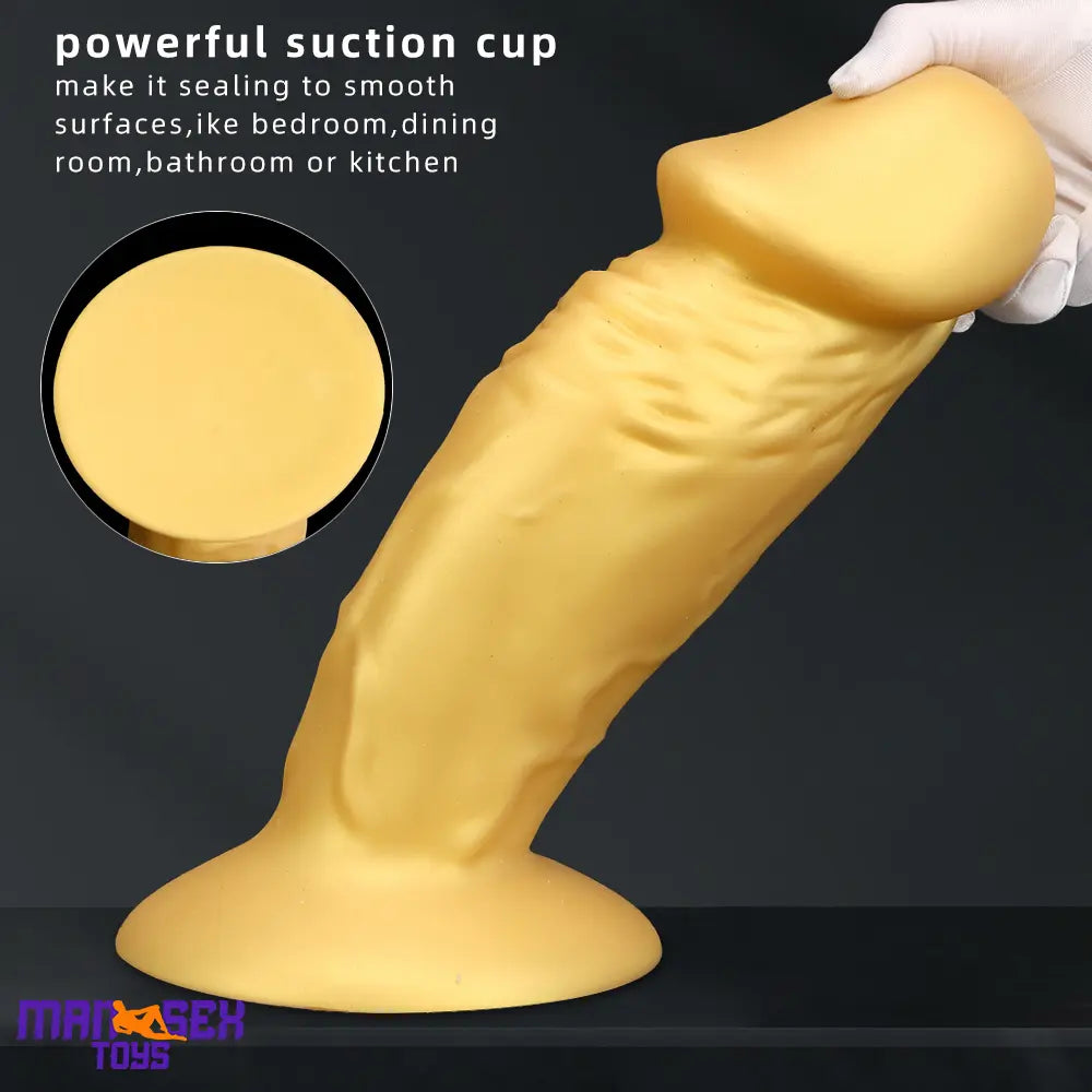 13.38in Super Long Big Silicone Soft Gold Durable Dildo With Suction Cup