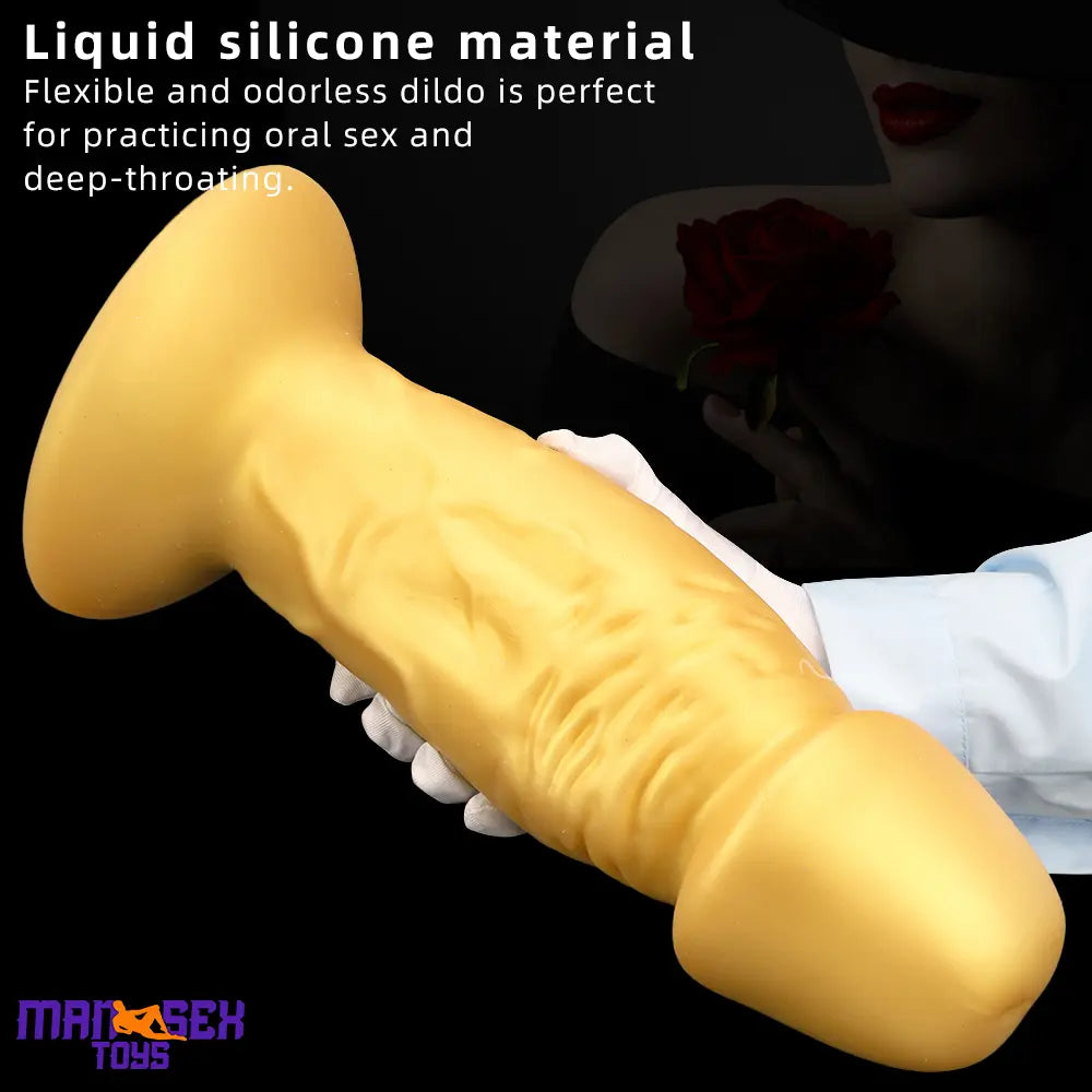 13.38in Super Long Big Silicone Soft Gold Durable Dildo With Suction Cup