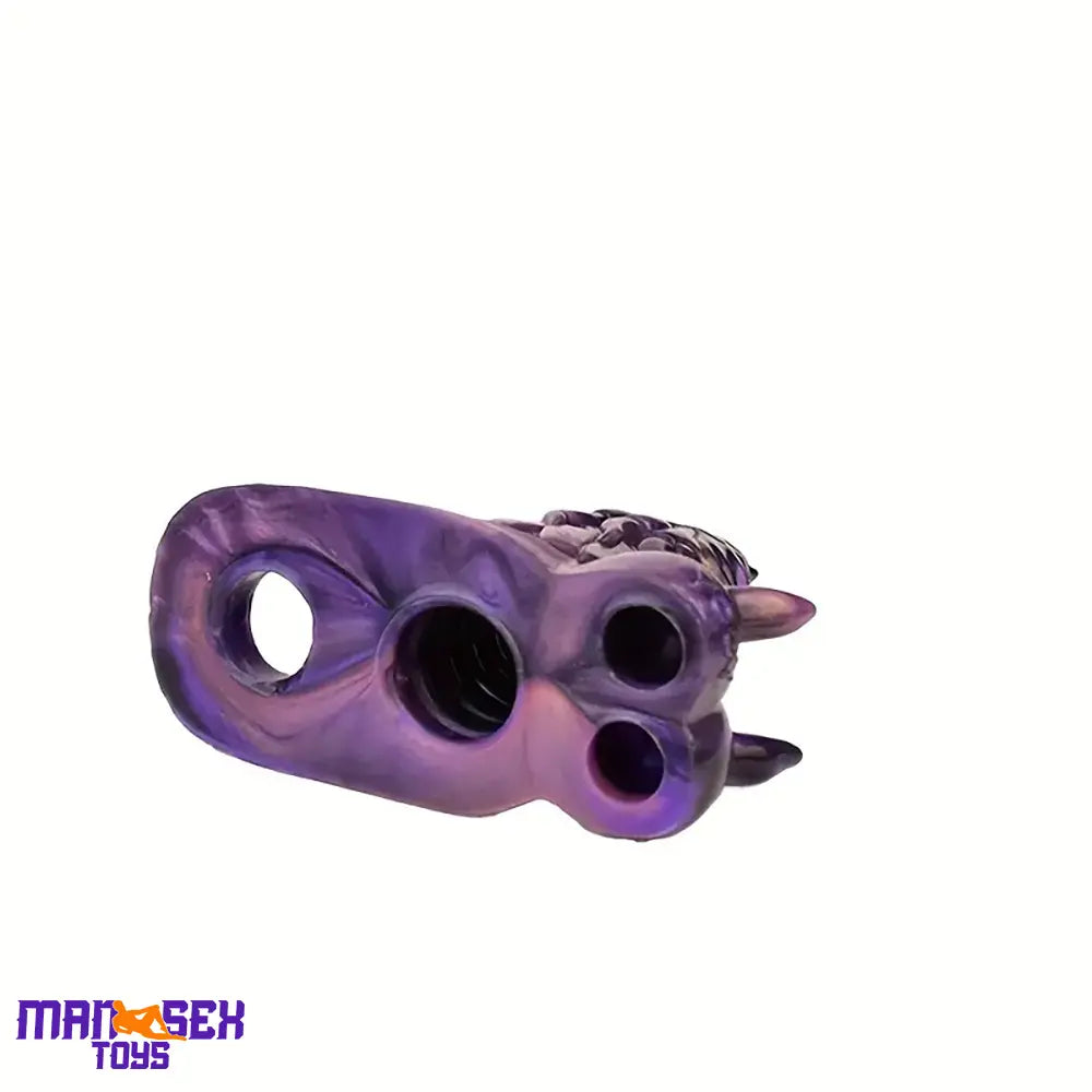 5.91in Liquid Silicone Dragon Fantasy Hollow Cock Ring Dildo Sleeve Sex Toy