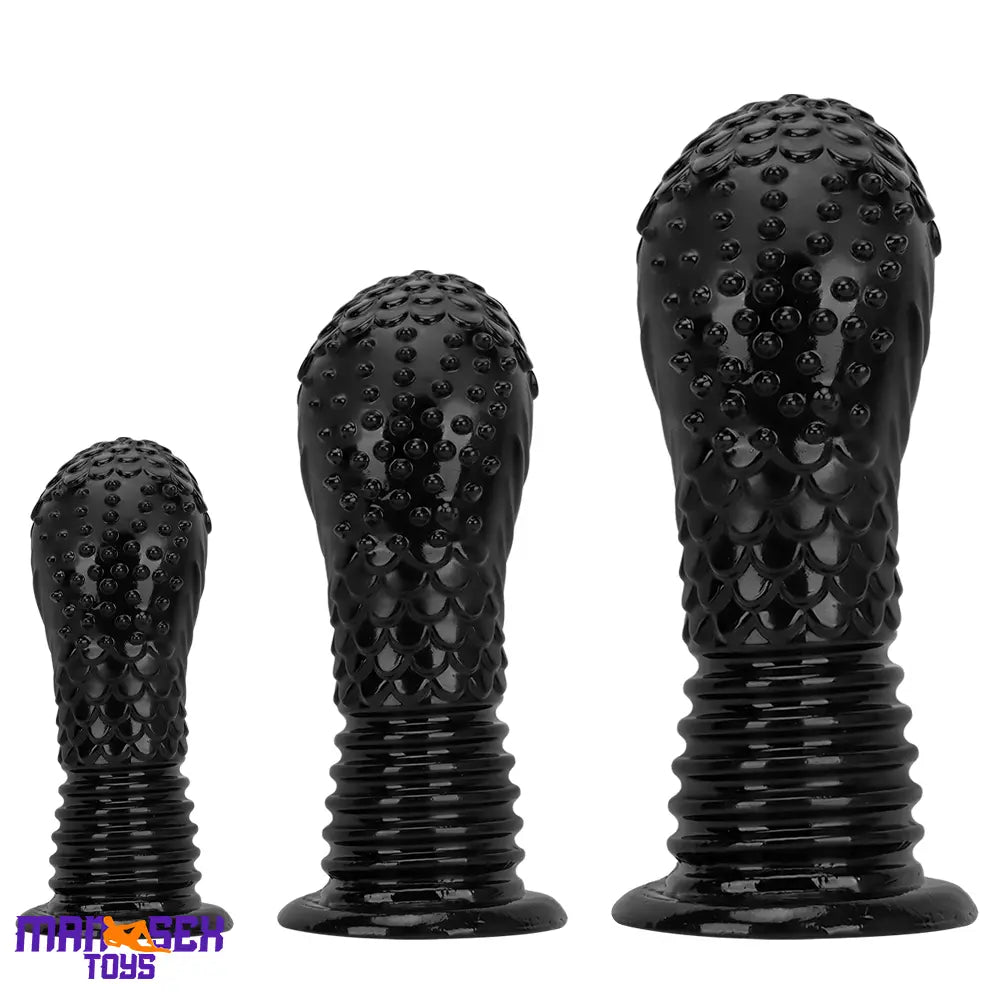6.1in 8.46in 10.43in Fantasy Black Large Dildo Butt Plug For Fist Sex Toy