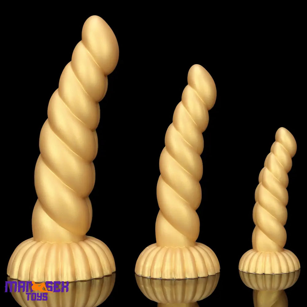 5.51in 7.87in 10.23in Gold Silicone Soft Fantasy Dildo For Anal Orgasm Cock