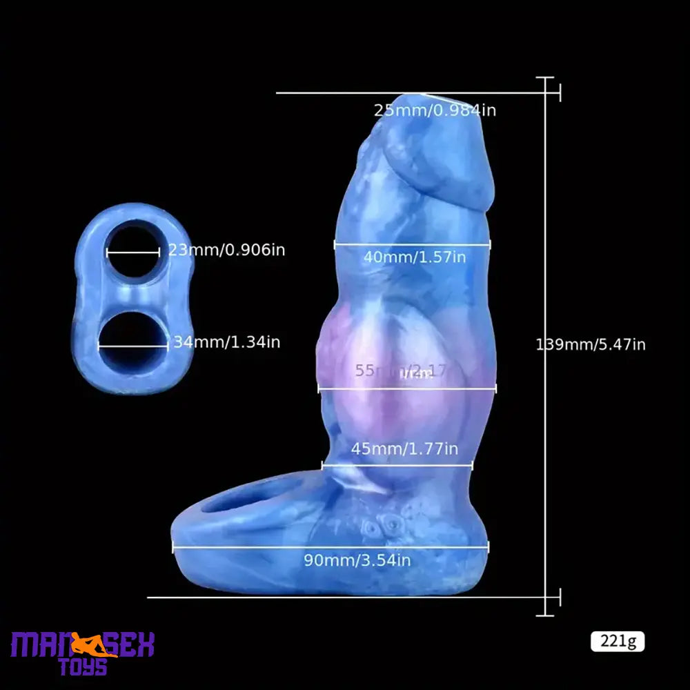 Multiple Lengths Fantasy Silicone Soft Penis Sleeve Cock Ring Dildo Sex Toy