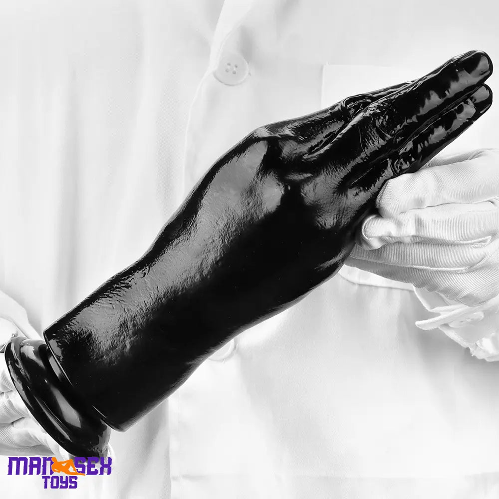 6.3in 8.66in 11.02in Women Using Big Black Thick Hands Fist Wide Dildo
