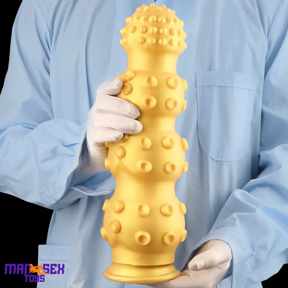 6.7in 9.84in 13.38in Gold Silicone Animal Octopus Large Cock Dildo Butt Plug