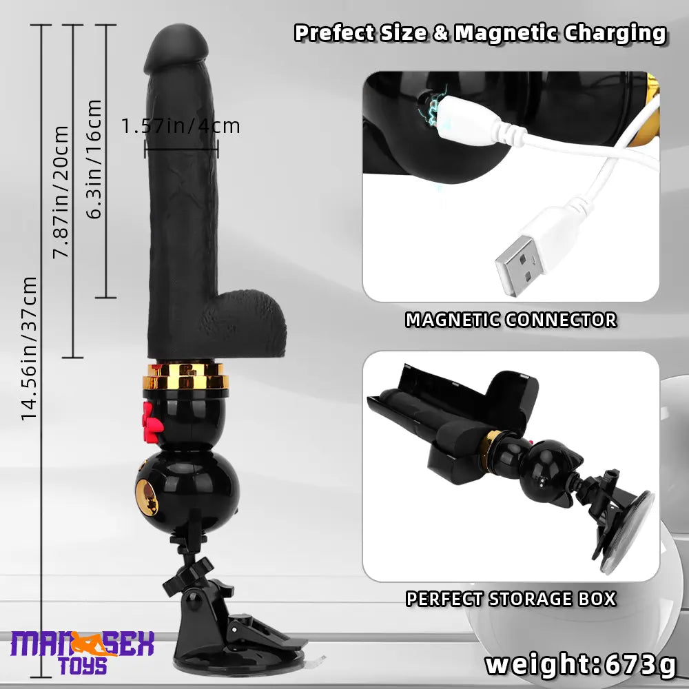 7.87in Cat Heating Thrusting Vibrating Automatic Dildo Gun Fucking Machine
