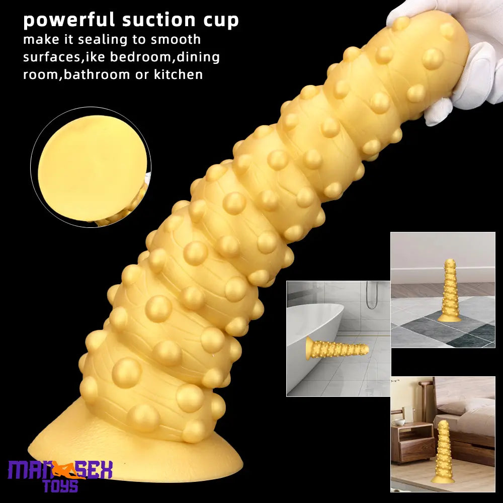7.48in 11.02in 15in Soft Liquid Silicone Spiral Spiked Cock Big Butt Plug Dildo