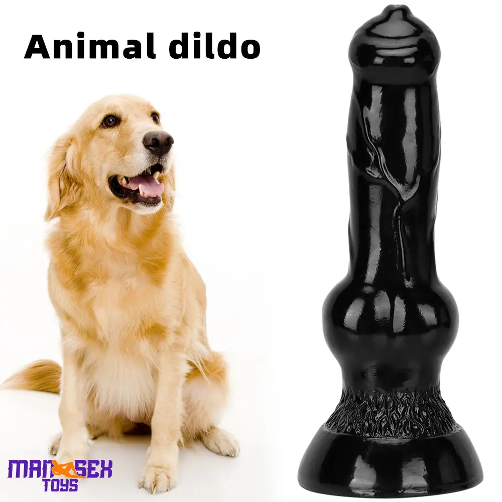 7.48in 14.17in 15.35in Big Black Thick Dog Penis Fantasy Animal Knot Dildo