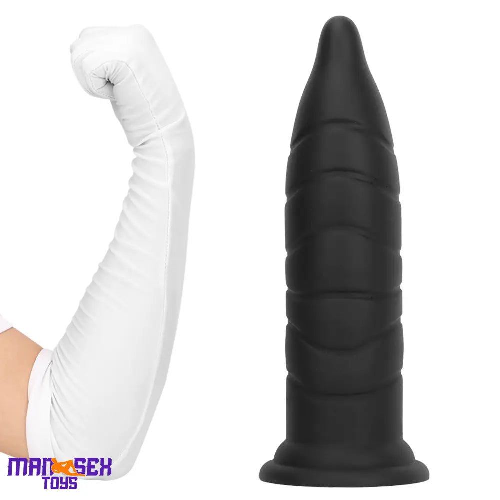 14.37in Fantasy Long Big Silicone Soft Black Dildo Butt Plug For Sex Cock