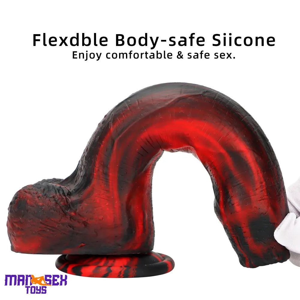 8.46in Large Uncut Silicone Soft Mixed Color Dildo For Women Sex Cock