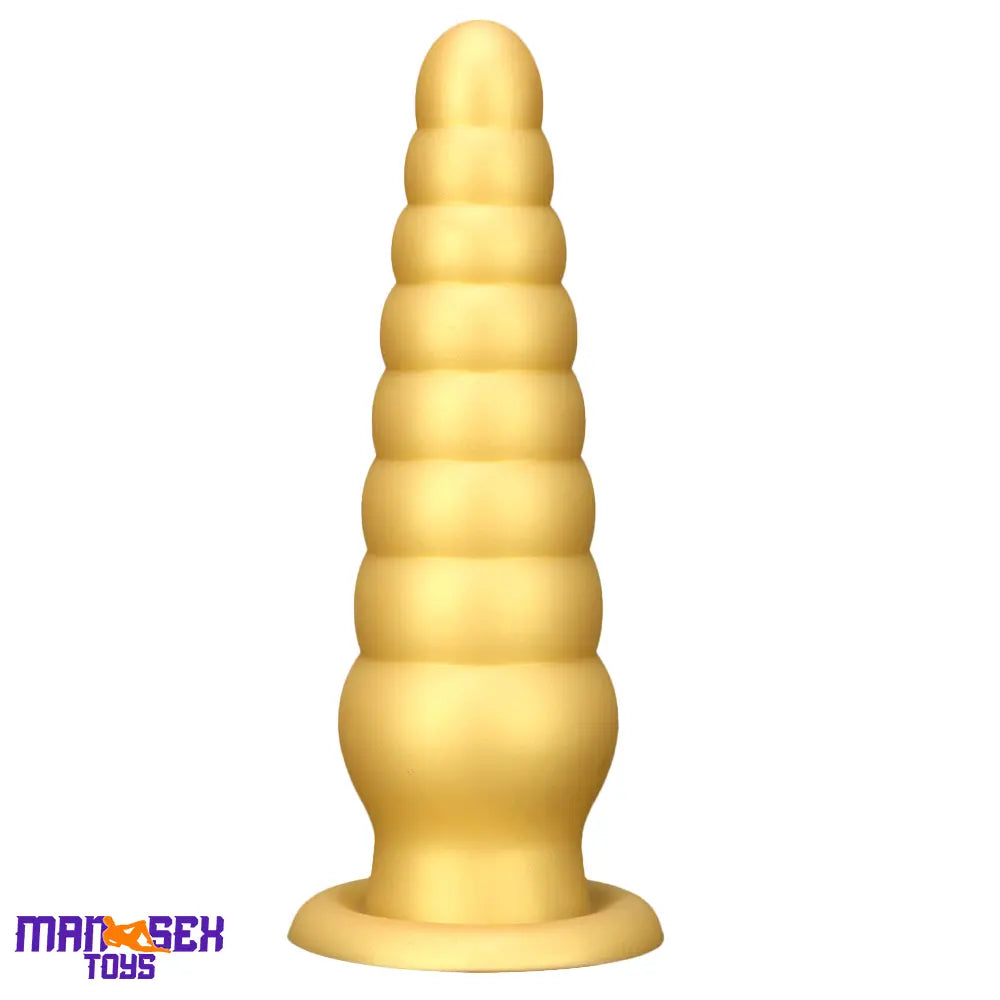 10.63in Soft Silicone Big Gold Butt Plug Dildo For Anal Expansion Orgasm